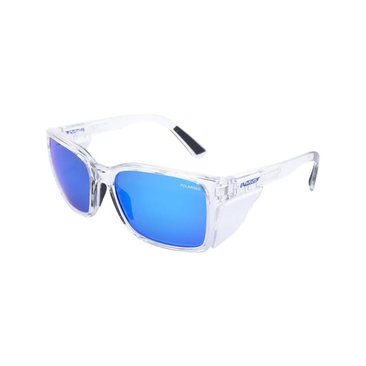 Uv Wraps Blue Mirror Polarised Safety Glasses - UV Protection - 142mm x 48mm