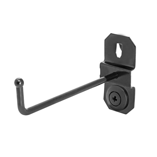 Pinnacle Heavy Duty Single Prong Pegboard Hook 10 Pack - 25mm x 50mm x 80mm - Black