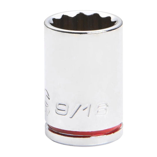 Kincrome Shallow Socket - 9/16" - Chrome Vanadium Steel - 12 Point - Auzzistore