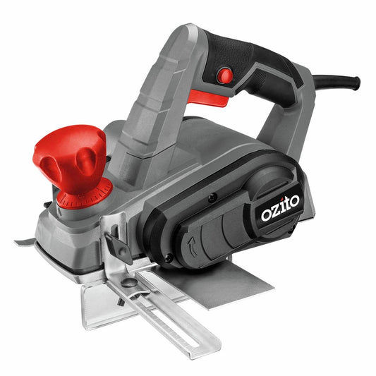 Ozito 82mm Planer 750W - 2mm Maximum Planing Depth - Grey/Red/Black