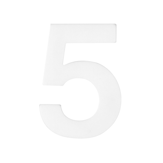 Sandleford Self Adhesive Number 5 - 50mm - White - Easy Application - Weather Resistant - Auzzistore