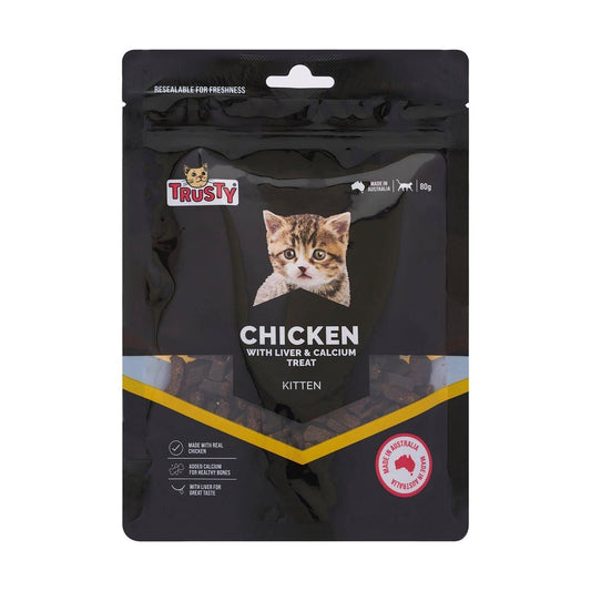 Trusty Chicken with Liver Kitten Treats 80g - Grain Free, Calcium Rich - Auzzistore