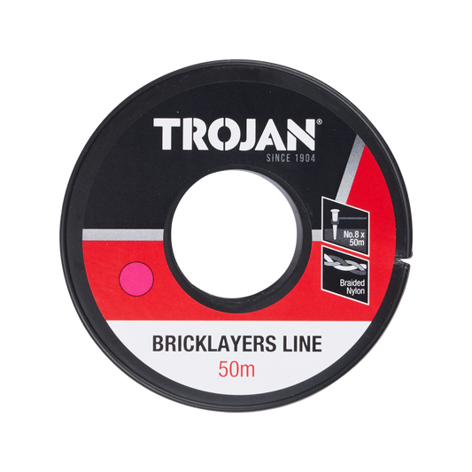 Trojan 50m No 8 Pink Brickline - Durable Braided Nylon - High Visibility – view 2 - Auzzistore