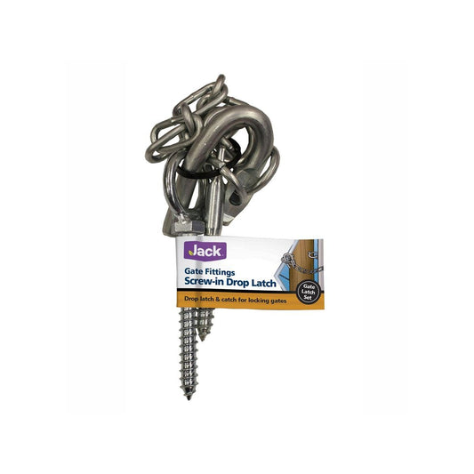 Jack Screw-in Drop Latch 170 x 80 x 45mm Steel Secure Gates - Auzzistore