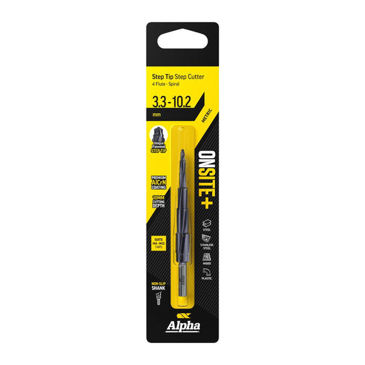 Alpha Onsite M4 M12 Step Tip Cutter - 10mm Cutting Depth - Fast Drilling - Auzzistore