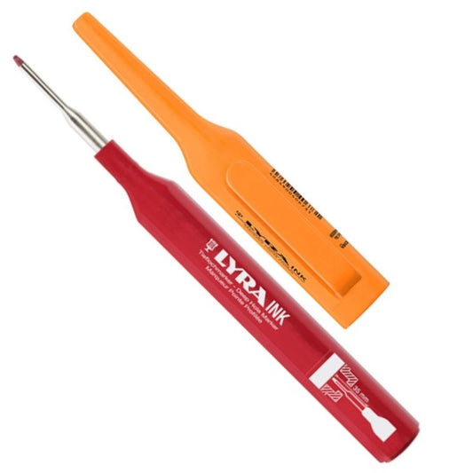 Lyra Red Deep Hole Permanent Construction Marker - 35mm Tip - Precision Marking - Auzzistore