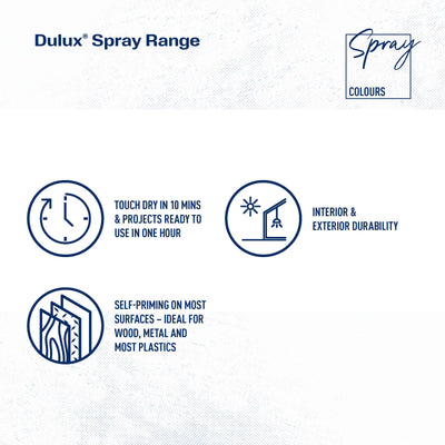 Dulux Spray Paint 340g Gloss Techno Pink - Fast Drying - Self-Priming