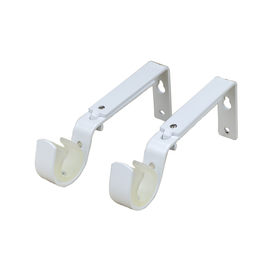 Pillar White Adjustable Universal Curtain Rod Bracket - 25mm & 32mm - 1 Pair - Easy Install - Auzzistore