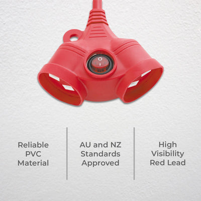 Deta 30m Extra Heavy Duty Extension Lead - PVC - Red - Safe Use