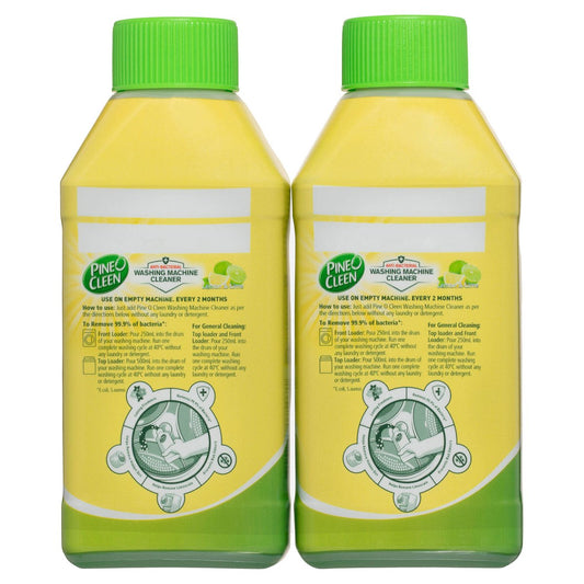 Pine O Cleen 250ml Anti Bacterial Washing Machine Cleaner 2 Pack - Lemon & Lime - Removes 99.9% Bacteria - Prevents Odours – view 2