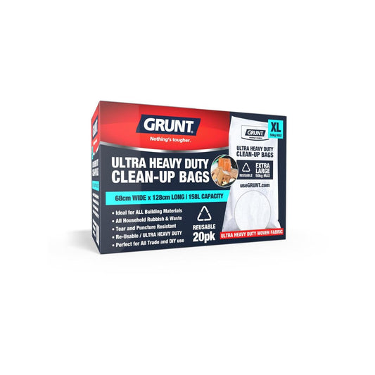Grunt Ultra Heavy Duty Clean Up Bags - 158L - Tear Resistant - 680mm x 1280mm