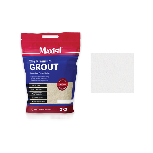 Maxisil 2kg White Grout - Cement-Based - Hydrophobic - Efflorescence-Free