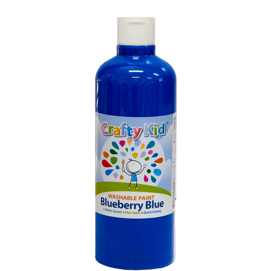 Boyle Crafty Kid Washable Paint - 500ml - Blueberry Blue- Washable