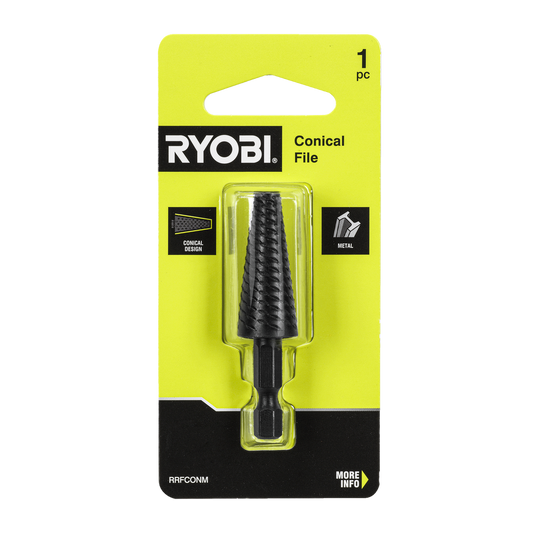 Ryobi Metal Conical Rotary File - 55mm x 115mm - Black - Grinding & Shaping - Auzzistore