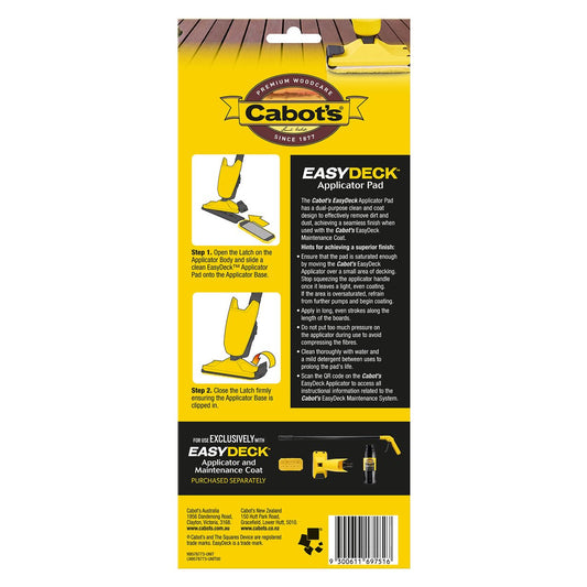 Cabot S Easydeck Applicator Pad Replacement - 125mm x 310mm - Timber Cleaning – view 2 - Auzzistore
