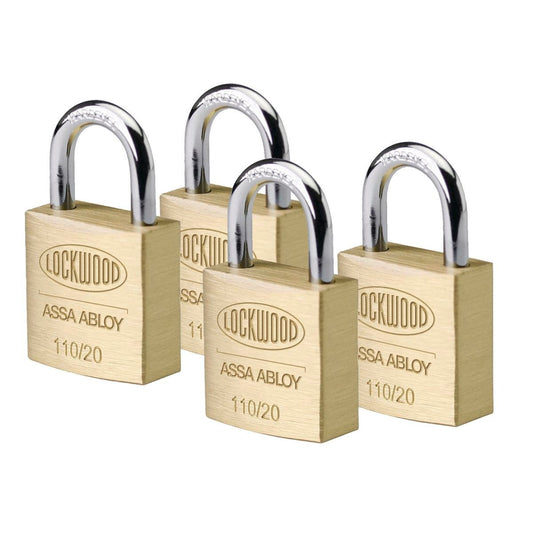 Lockwood 20mm Solid Brass Padlocks 4 Pack Durable Security Solution - Auzzistore