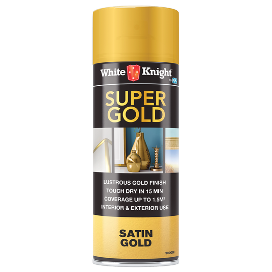 White Knight Super Gold Spray Paint - 300g - Solvent Based - Fast Drying - Auzzistore