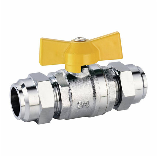 Kinetic 20mm Chrome Gas Cock - Gas Control Valve - Lead Free Brass - Durable - Auzzistore