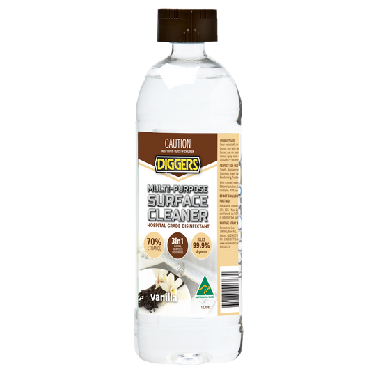 DIGGERS Multi-Purpose Surface Cleaner - 1L - Denatured Alcohol - Antibacterial