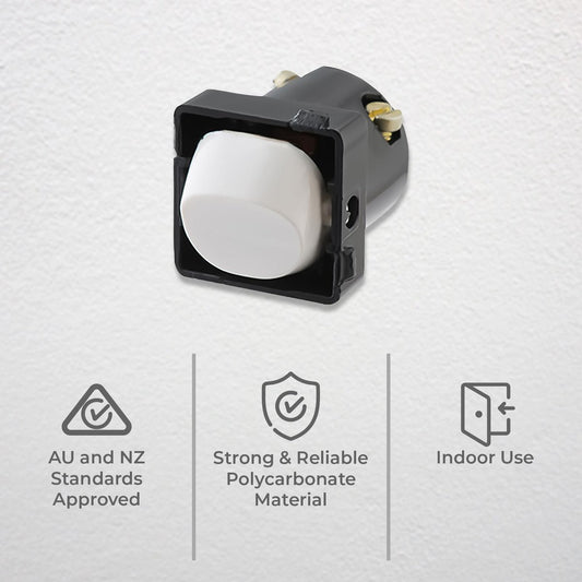 Deta White Switch Mechanism - 16A Polycarbonate - Easy Installation – view 2 - Auzzistore