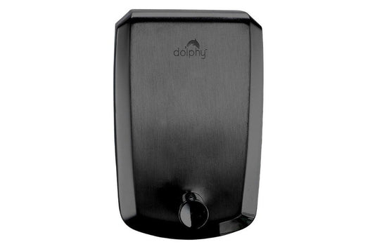 Dolphy Stainless Steel Soap Dispenser 1000ml Black - Manual, Heavy Duty, Easy Refill, DSDR0037-B
