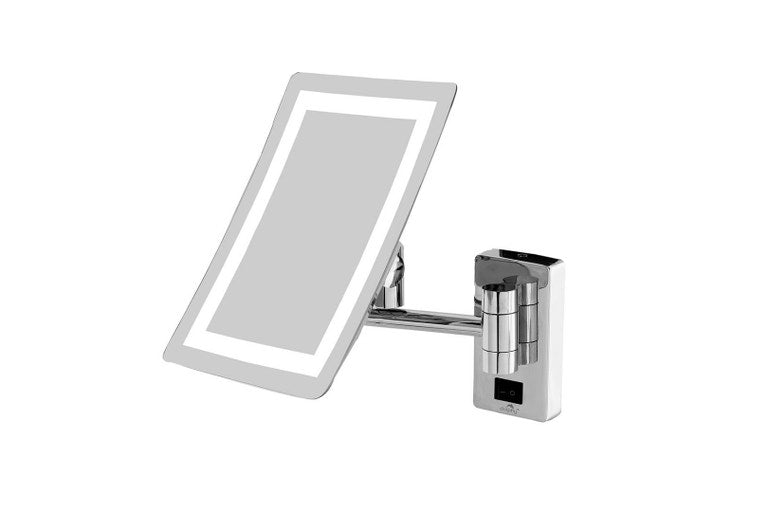 Dolphy 5X LED Magnifying Mirror Wall Mount, Chrome Finish, 8" Diameter, Swivel, DMMR0015