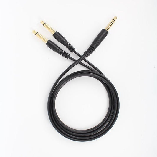 1.5m Gold Plated 6.35mm Male to 2x 6.35mm Male Mono Y Splitter Audio Cable | Auzzi Store