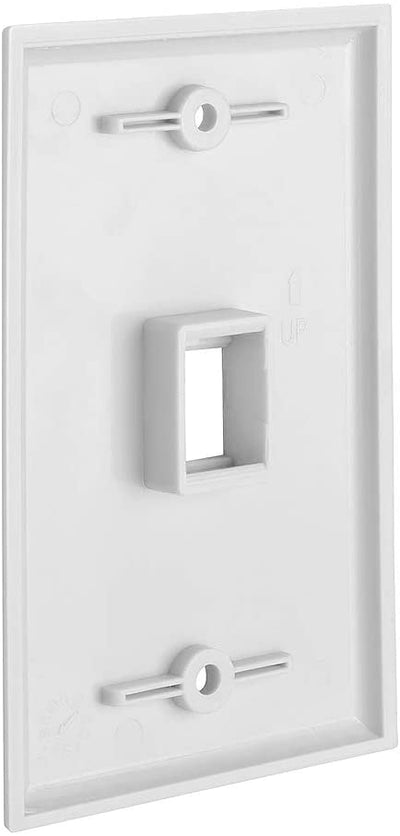 1 Port QuickPort Outlet Wall Plate Face Plate | Single Gang White