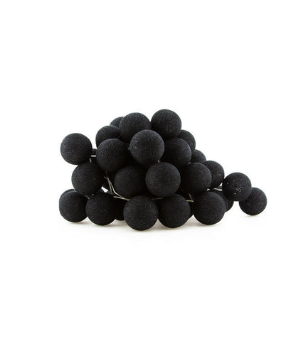 1 Set of 20 LED Black 5cm Cotton Ball Battery Powered String Lights Christmas Gift Home Wedding Party Bedroom Decoration Outdoor Indoor Table Centrepiece | Auzzi Store