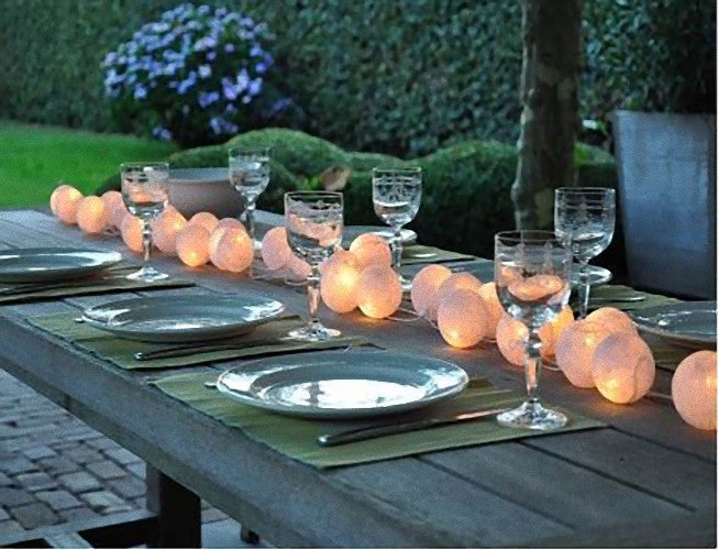1 Set of 20 LED White 5cm Cotton Ball Battery Powered String Lights Christmas Gift Home Wedding Party Bedroom Decoration Outdoor Indoor Table Centrepiece | Auzzi Store