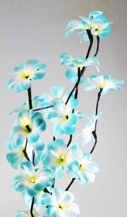 1 Set of 50cm H 20 LED Blue Frangipani Tree Branch Stem Fairy Light Wedding Event Party Function Table Vase Centrepiece Tropical Decoration | Auzzi Store