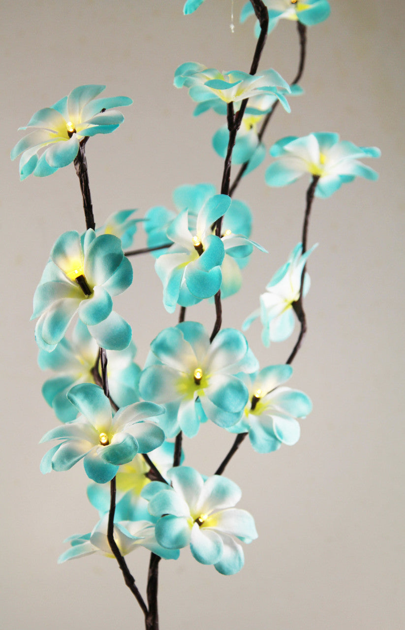 1 Set of 50cm H 20 LED Blue Frangipani Tree Branch Stem Fairy Light Wedding Event Party Function Table Vase Centrepiece Tropical Decoration | Auzzi Store