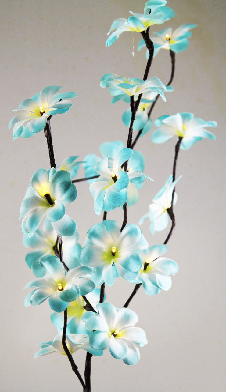 1 Set of 50cm H 20 LED Blue Frangipani Tree Branch Stem Fairy Light Wedding Event Party Function Table Vase Centrepiece Tropical Decoration | Auzzi Store