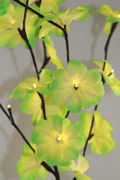 1 Set of 50cm H 20 LED Green Frangipani Tree Branch Stem Fairy Light Wedding Event Party Function Table Vase Centrepiece Tropical Decoration | Auzzi Store