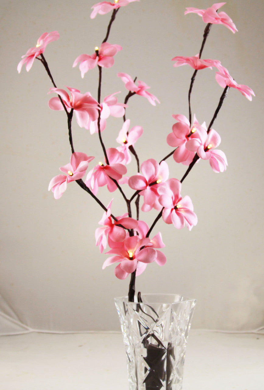 1 Set of 50cm H 20 LED Pink Frangipani Tree Branch Stem Fairy Light Wedding Event Party Function Table Vase Centrepiece Decoration Girl Bedroom | Auzzi Store