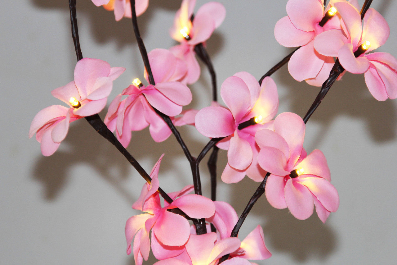 1 Set of 50cm H 20 LED Pink Frangipani Tree Branch Stem Fairy Light Wedding Event Party Function Table Vase Centrepiece Decoration Girl Bedroom | Auzzi Store