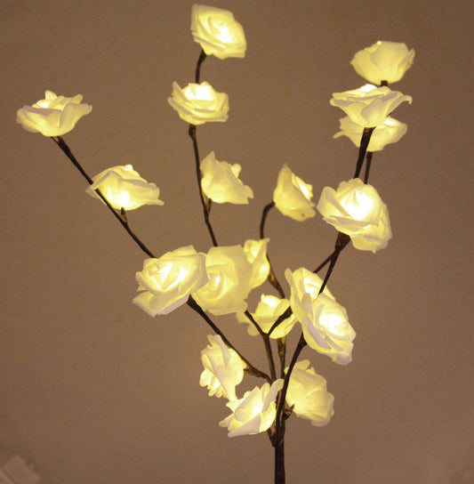 1 Set of 50cm H 20 LED White Rose Tree Branch Stem Fairy Light Wedding Event Party Function Table Vase Centrepiece Decoration | Auzzi Store