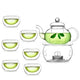 1 Set of Gongfu Chinese Ceremony Tea Set - 6 Glass cups with Infuser and Tealight Candle Pot Warmer | Auzzi Store