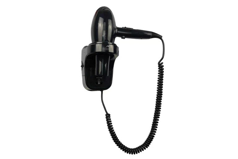 Dolphy Wall-Mounted Hair Dryer 1800W Black DPHD0025, Dual Heat & Speed, Energy Efficient