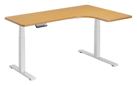Gorilla Office 1600 x 1100 x 600mm Standing Desk (White/Oak)