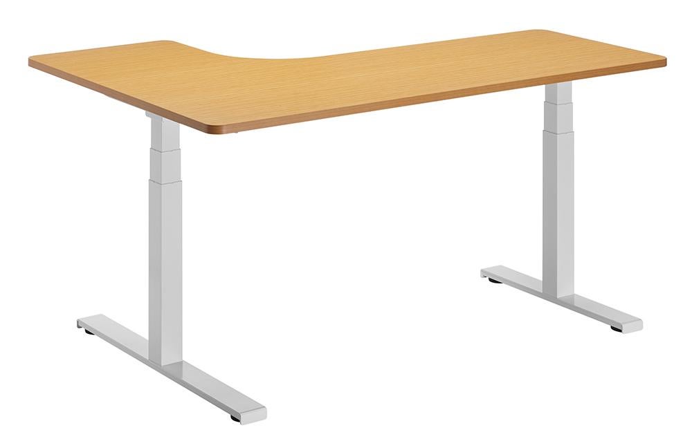 Gorilla Office 1600 x 1100 x 600mm Standing Desk (White/Oak)