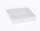 10-Pack 15cm Square Invitation Coaster Favor Gift Box - 4cm Deep - White Card with Clear Slide-On PVC Lid | Auzzi Store