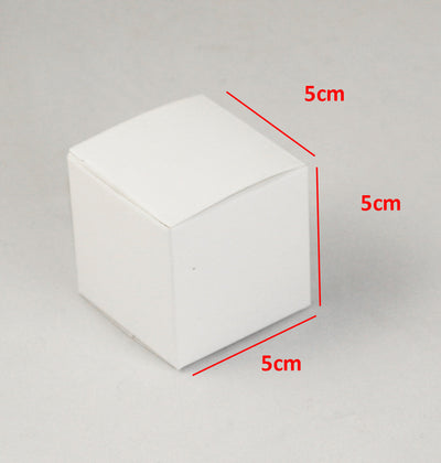 10-Pack White 5cm Square Cube Card Gift Box - Wedding, Jewelry, Party Favor