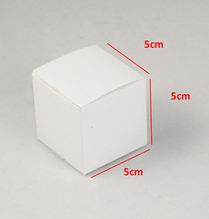 10-Pack White 5cm Square Cube Card Gift Box - Wedding, Jewelry, Party Favor | Auzzi Store