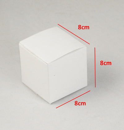 10-Pack White 8x8x8cm Square Cube Card Gift Box - Wedding, Jewelry, Party Favor