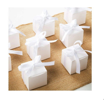 10-Pack White 8x8x8cm Square Cube Card Gift Box - Wedding, Jewelry, Party Favor | Auzzi Store