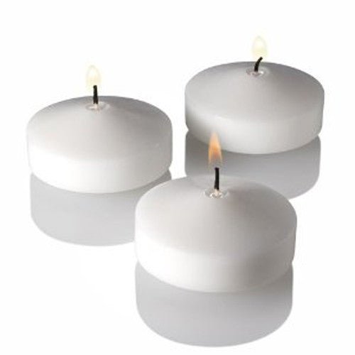 10 Pack of 6 Hour White Floating Candles - 5.8cm diameter - wedding party decoration | Auzzi Store