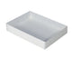 10 Pack of White Card Box - Clear Slide On Lid - 25 x 25 x 6cm - Large Beauty Product Gift Giving Hamper Tray Merch Fashion Cake Sweets Xmas | Auzzi Store