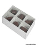 10 Pack of White Card Chocolate Sweet Soap Product Reatail Gift Box - 6 Bay Compartments - Clear Slide On Lid - 12x8x3cm | Auzzi Store