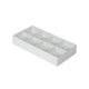 10 Pack of White Card Chocolate Sweet Soap Product Reatail Gift Box - 8 bay 3cm Compartments - Clear Slide On Lid - 16x8x3cm | Auzzi Store